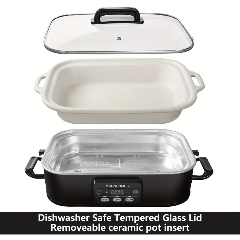 MAGNIFIQUE Programmable Slow Cooker with Non-Stick Pot
