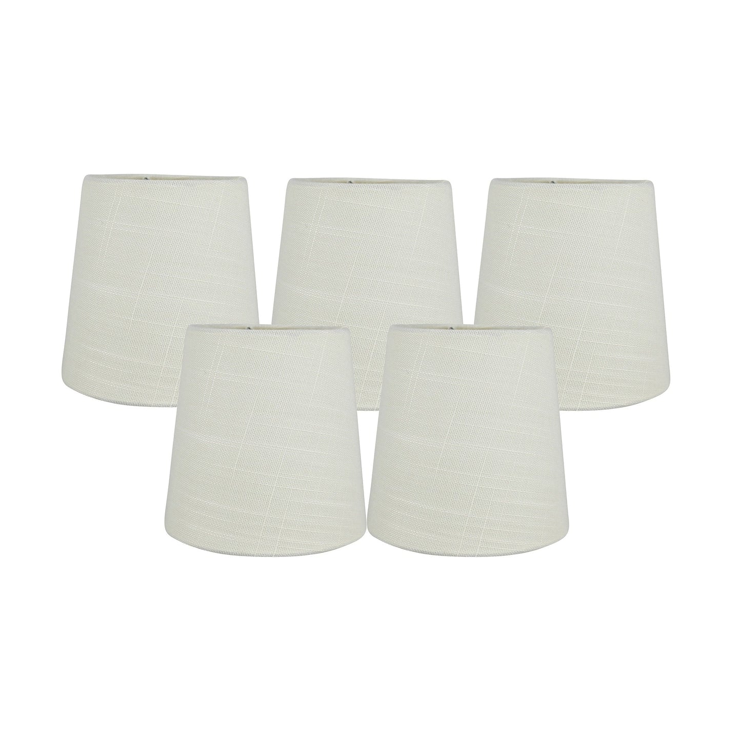 MERIVILLE Linen Clip On Chandelier Lamp Shades, 4-inch by 5-inch by 5-inch