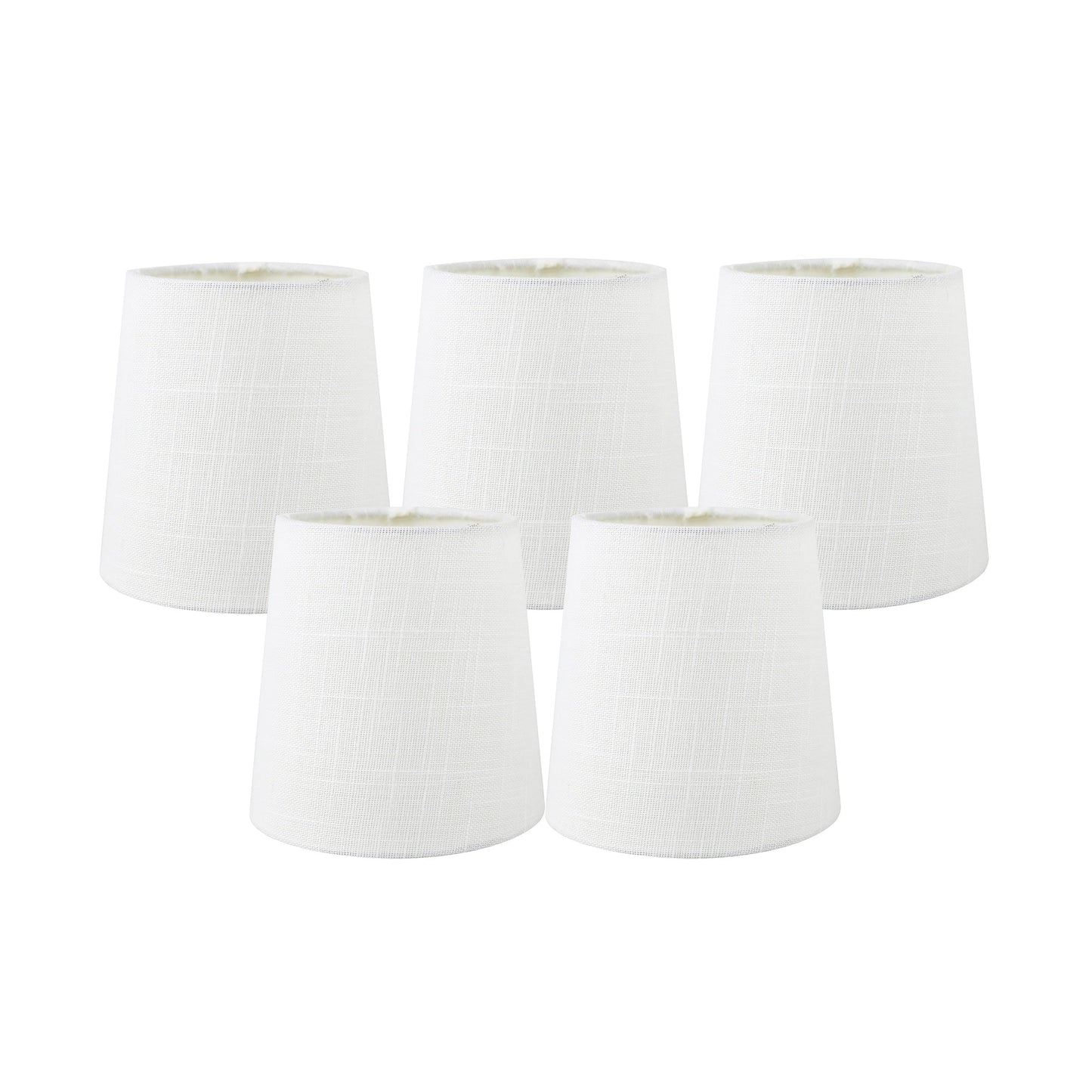 MERIVILLE Linen Clip On Chandelier Lamp Shades, 4-inch by 5-inch by 5-inch
