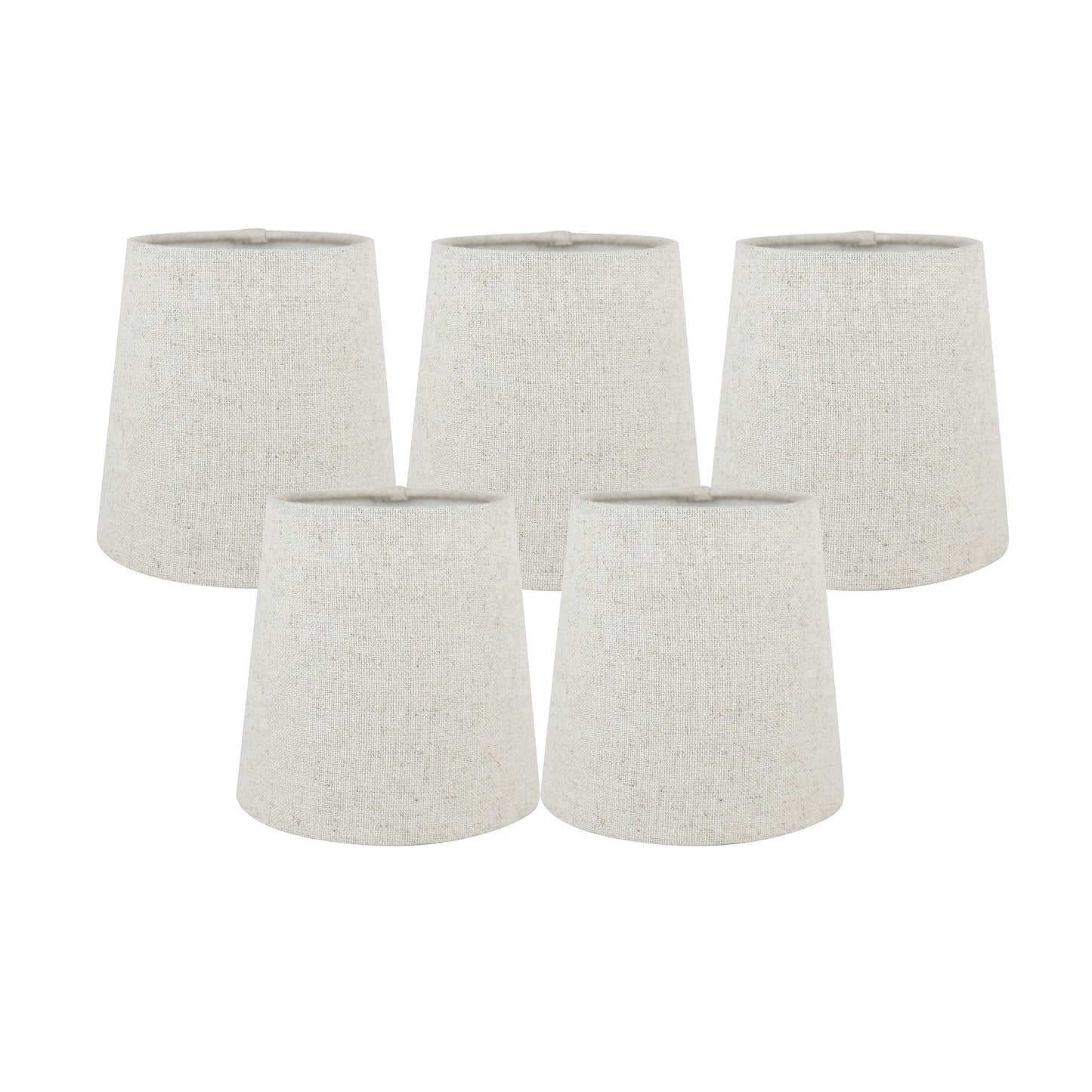 MERIVILLE Linen Clip On Chandelier Lamp Shades, 4-inch by 5-inch by 5-inch
