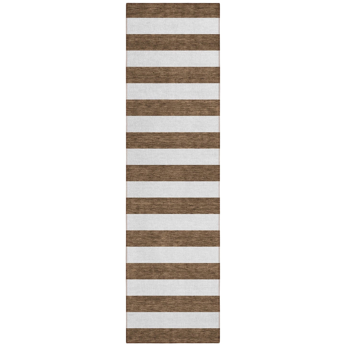 Machine Washable Indoor/ Outdoor Cabana Stripe Chantille Rug