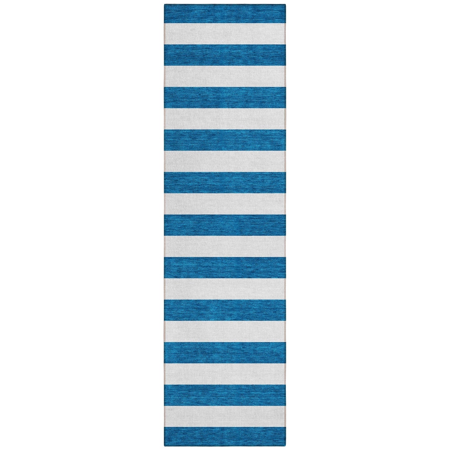 Machine Washable Indoor/ Outdoor Cabana Stripe Chantille Rug
