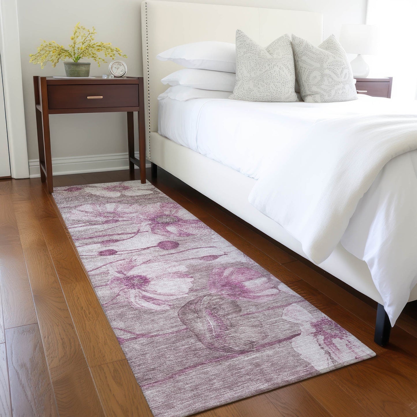 Machine Washable Indoor/ Outdoor Chantille Modern Floral Rug