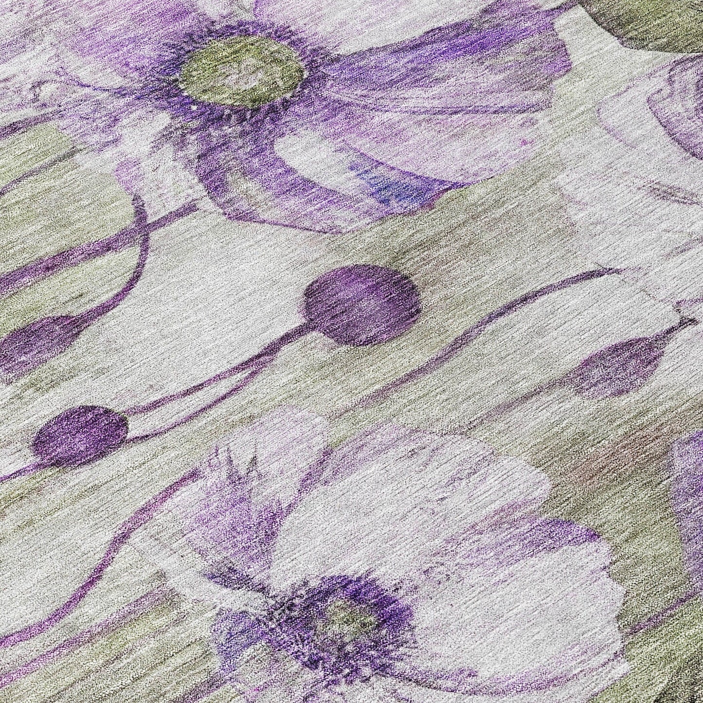 Machine Washable Indoor/ Outdoor Chantille Modern Floral Rug