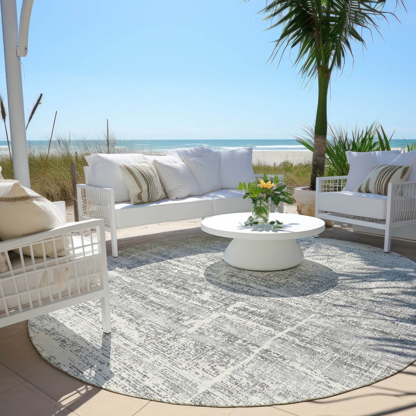 Machine Washable Indoor/ Outdoor Chantille Ombre Solid Rug