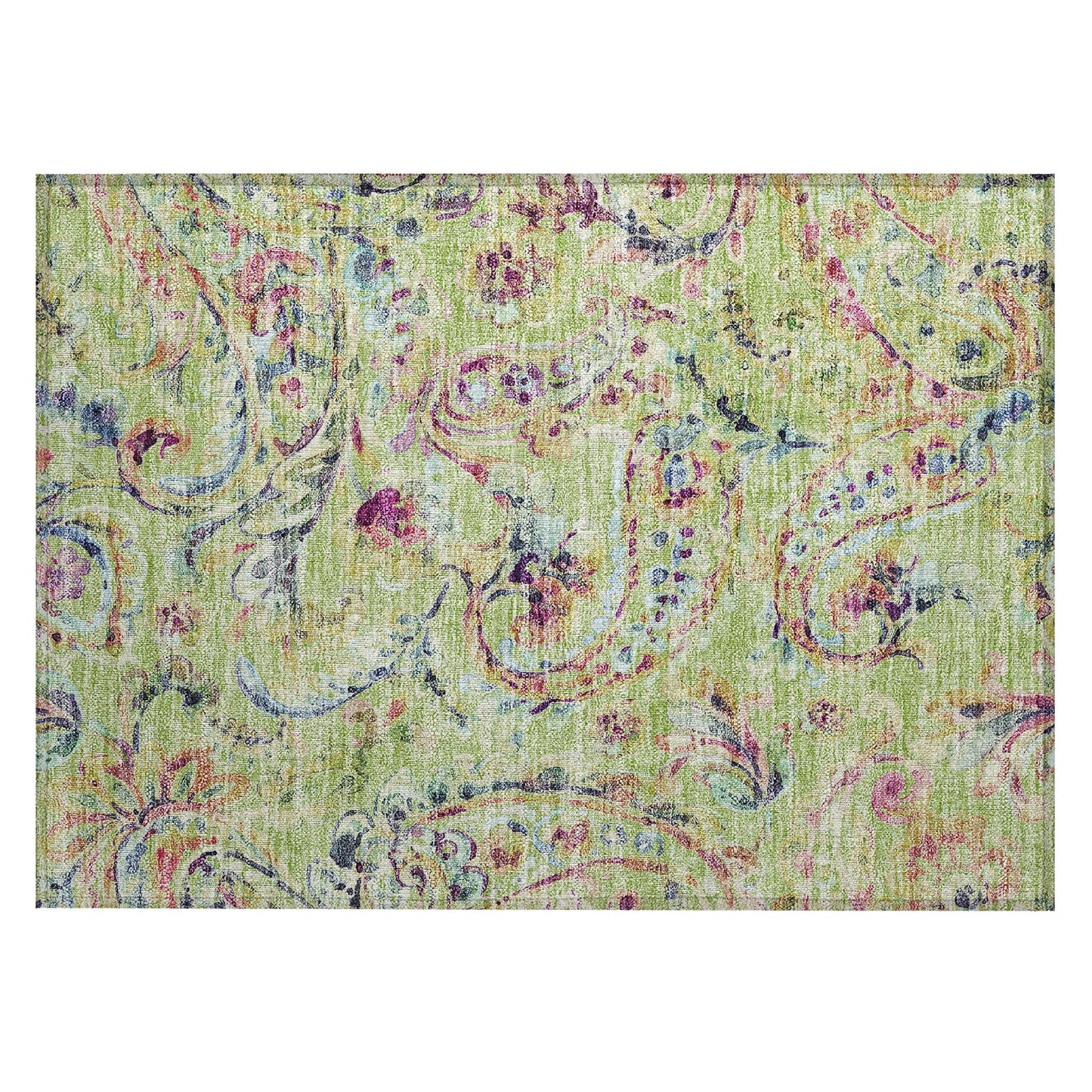 Machine Washable Indoor/ Outdoor Chantille Traditional Scroll Rug