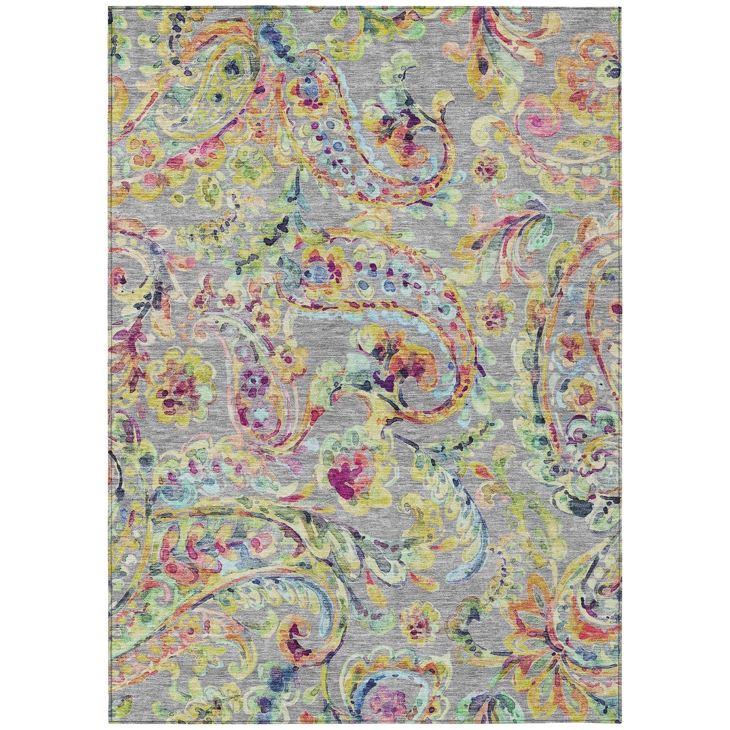 Machine Washable Indoor/ Outdoor Chantille Traditional Scroll Rug