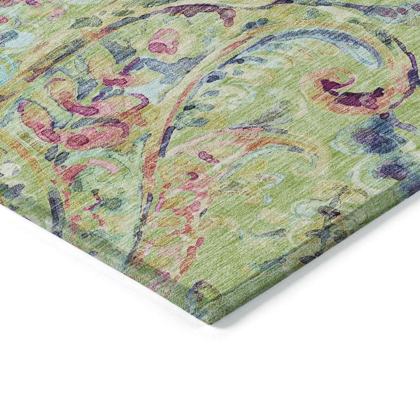 Machine Washable Indoor/ Outdoor Chantille Traditional Scroll Rug