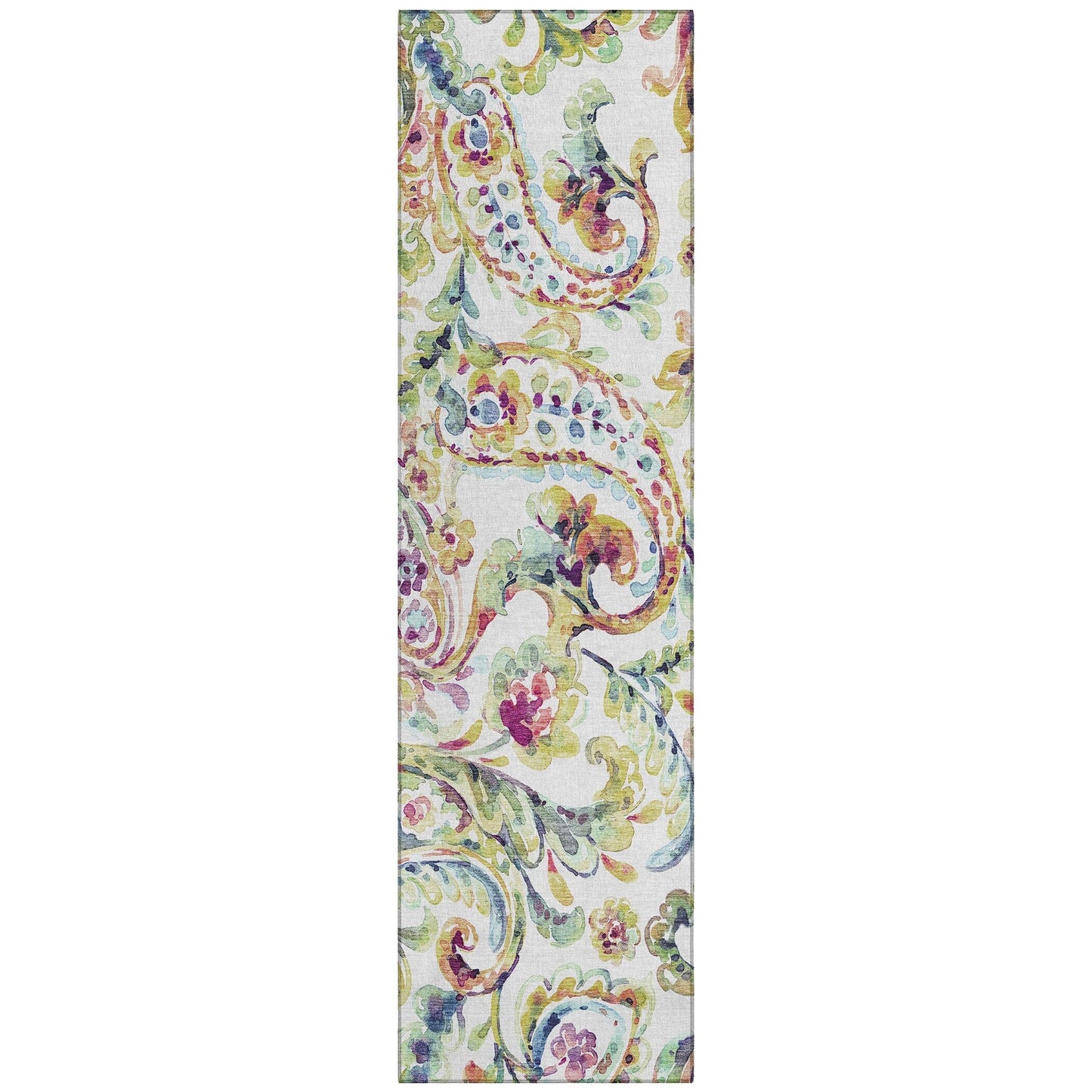 Machine Washable Indoor/ Outdoor Chantille Traditional Scroll Rug