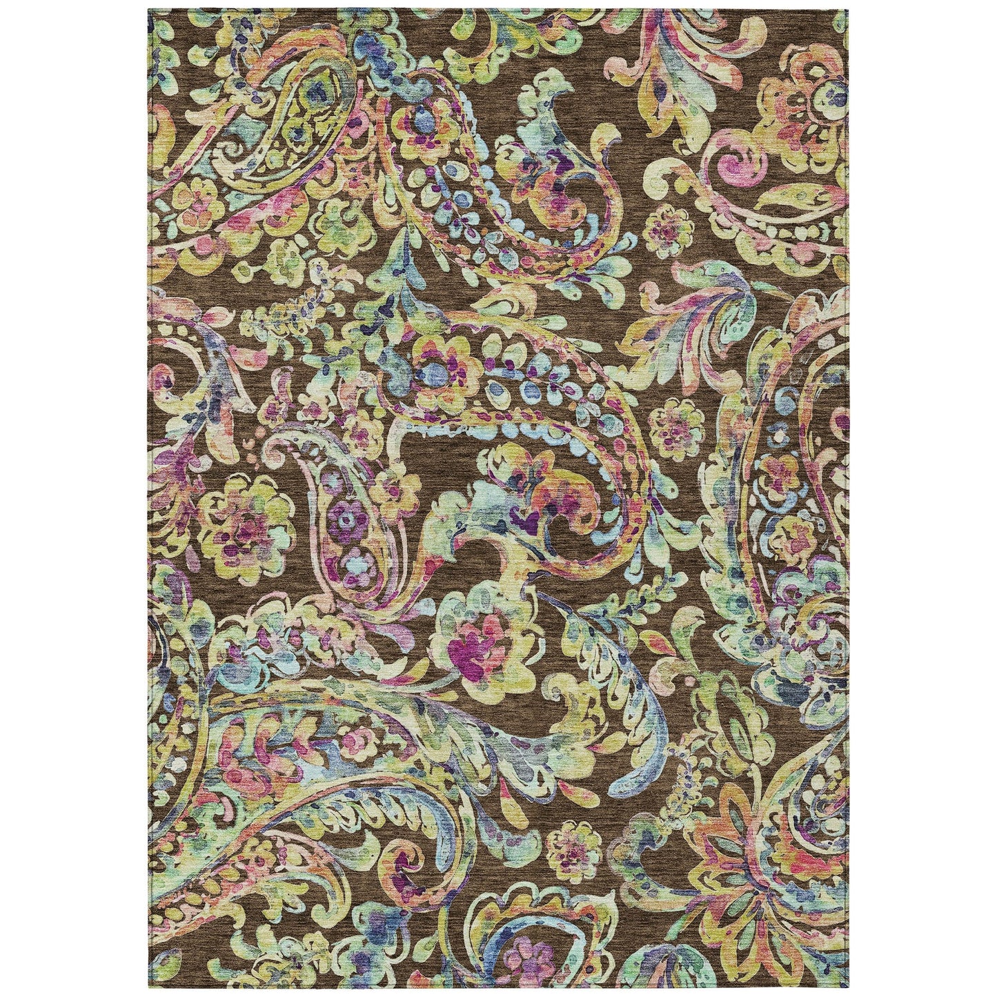 Machine Washable Indoor/ Outdoor Chantille Traditional Scroll Rug