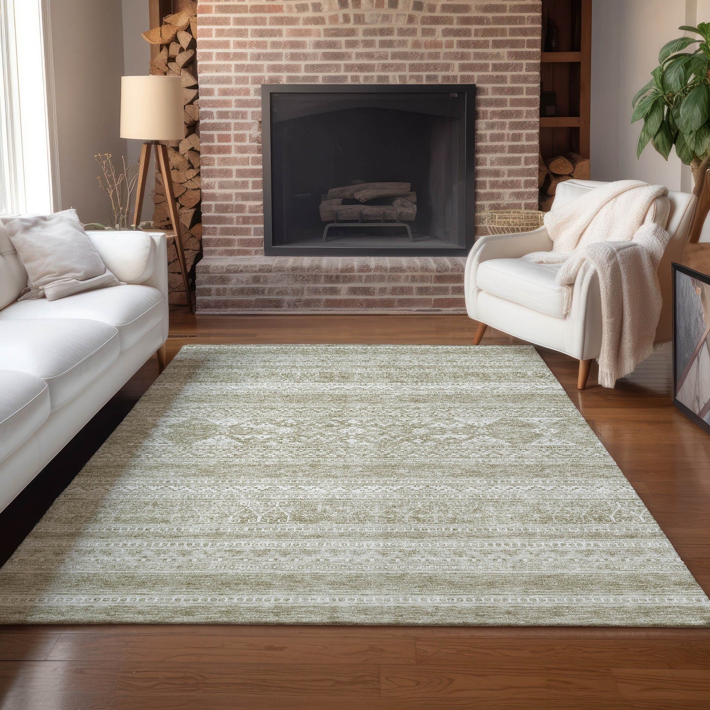 Machine Washable Indoor/ Outdoor Chantille Tribal Boho Rug
