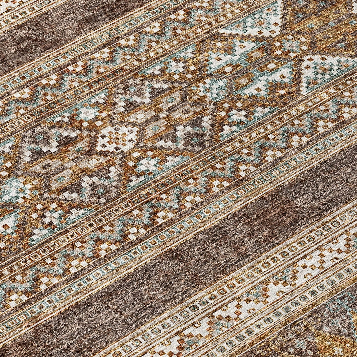 Machine Washable Indoor/ Outdoor Chantille Tribal Boho Rug