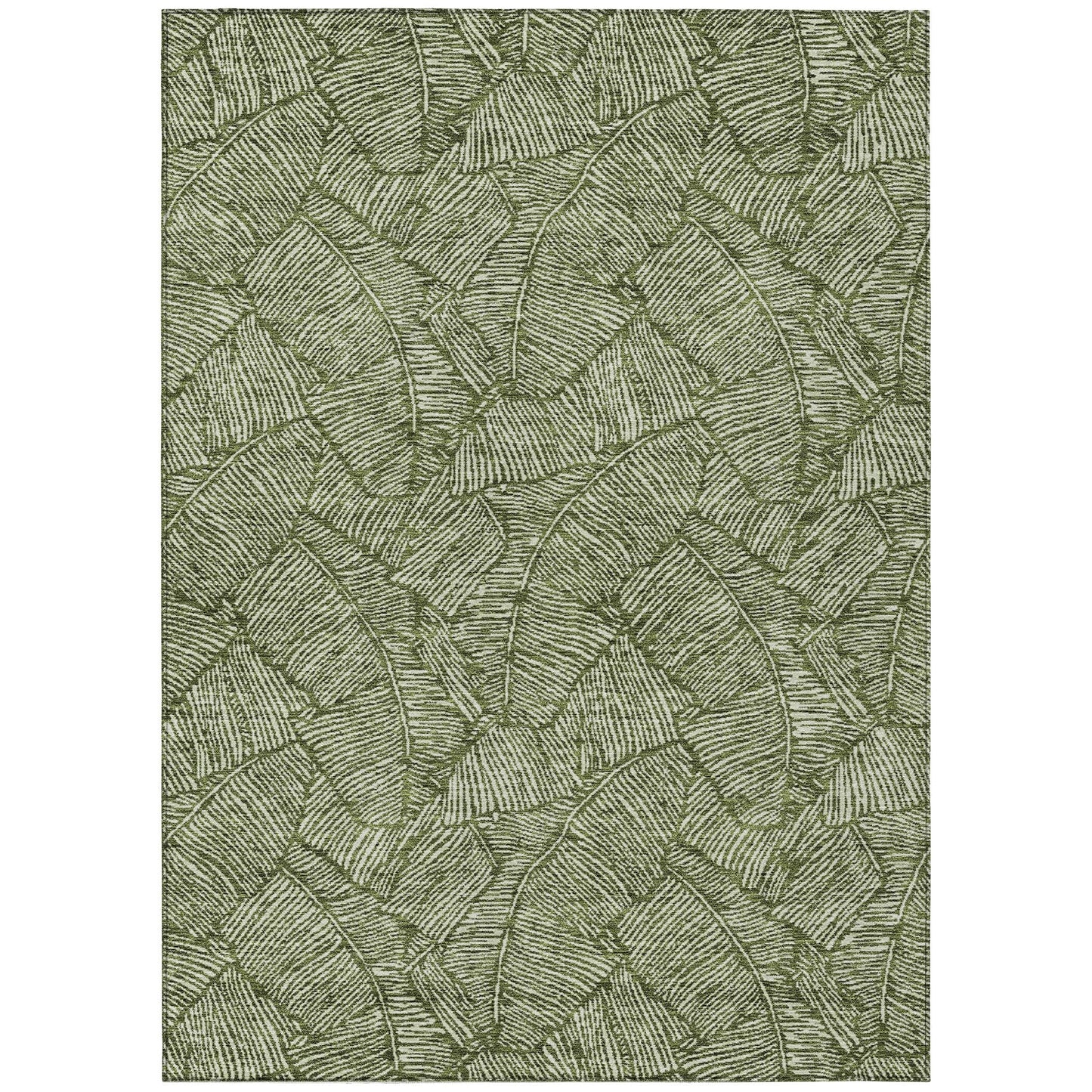 Machine Washable Indoor/ Outdoor Chantille Tropical Palm Rug
