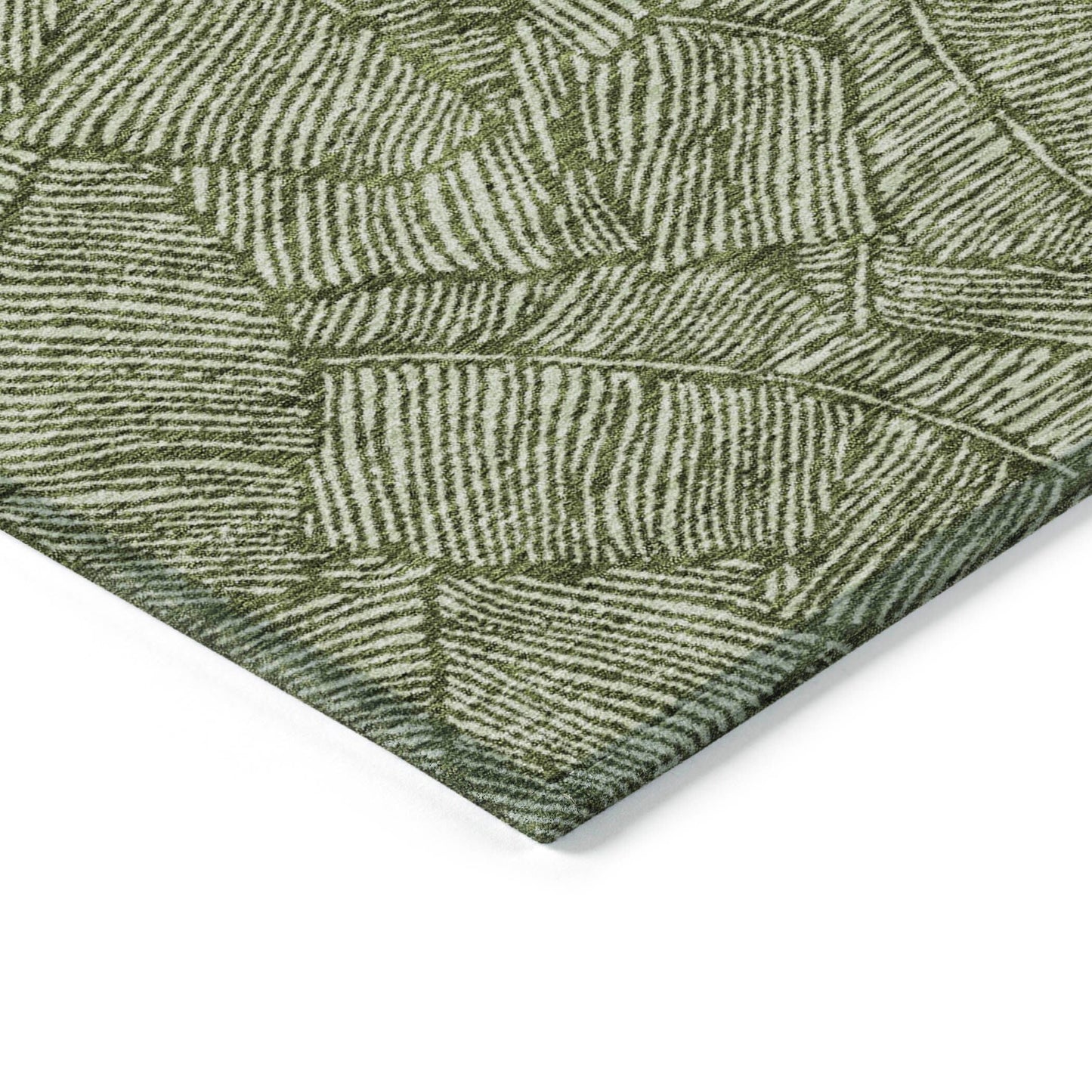 Machine Washable Indoor/ Outdoor Chantille Tropical Palm Rug