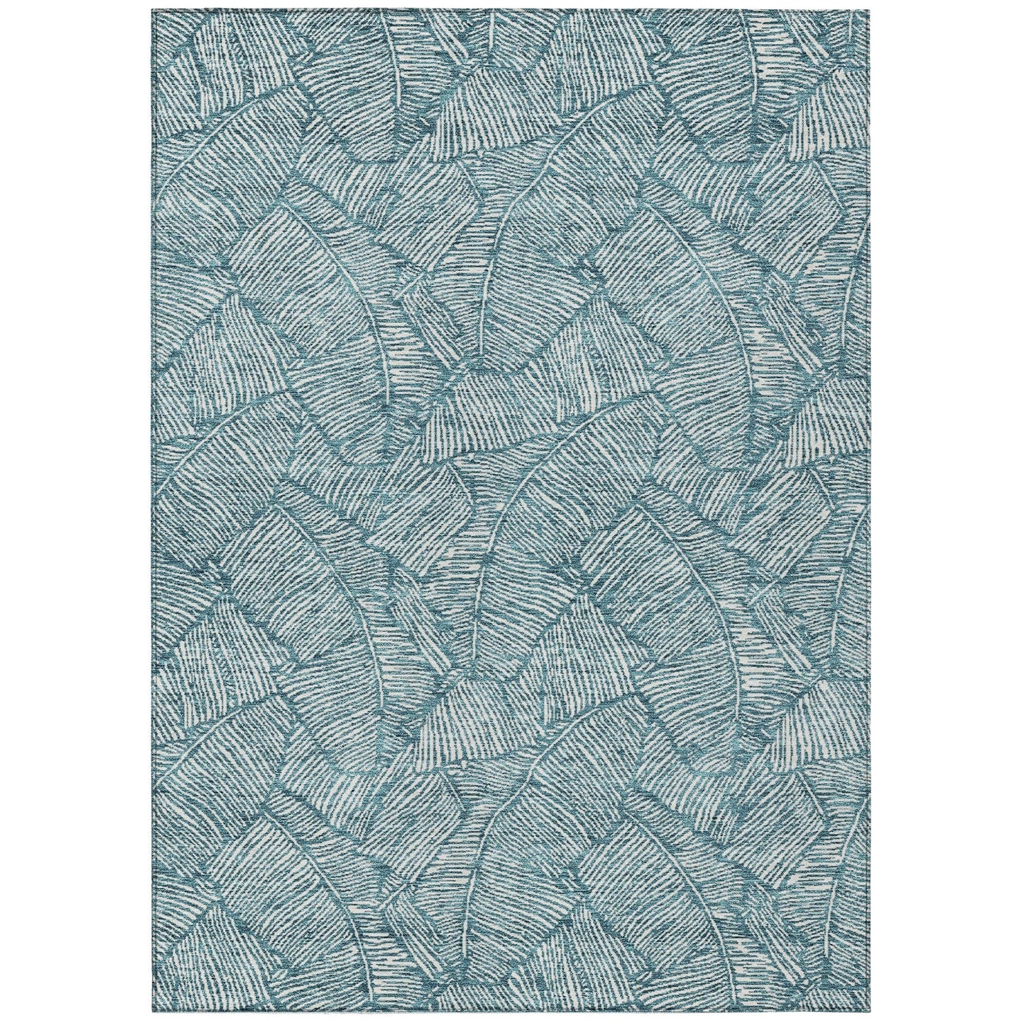 Machine Washable Indoor/ Outdoor Chantille Tropical Palm Rug