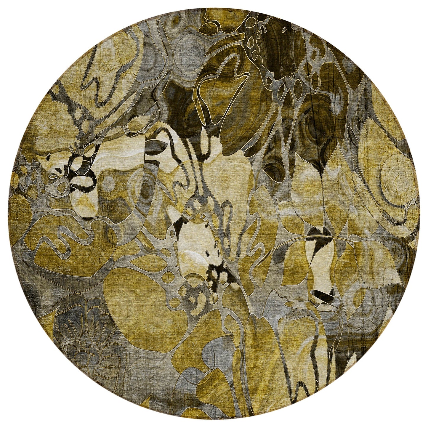 Machine Washable Indoor/ Outdoor Modern Floral Chantille Rug