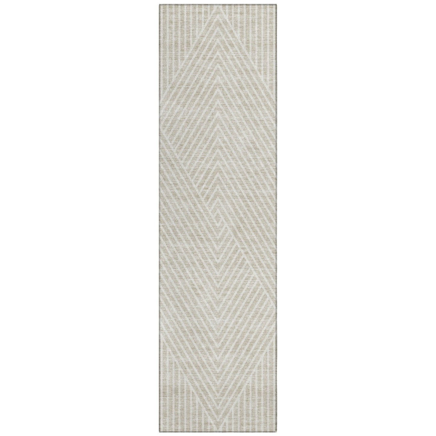 Machine Washable Indoor/ Outdoor Modern Geo Chantille Rug
