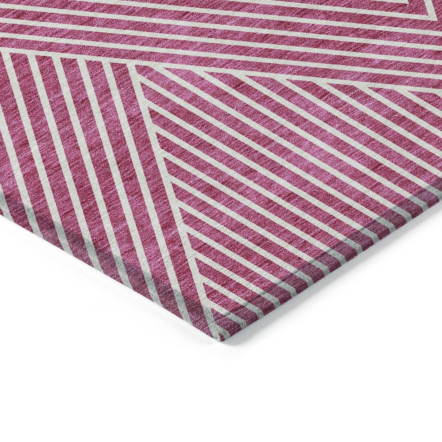 Machine Washable Indoor/ Outdoor Modern Geo Chantille Rug
