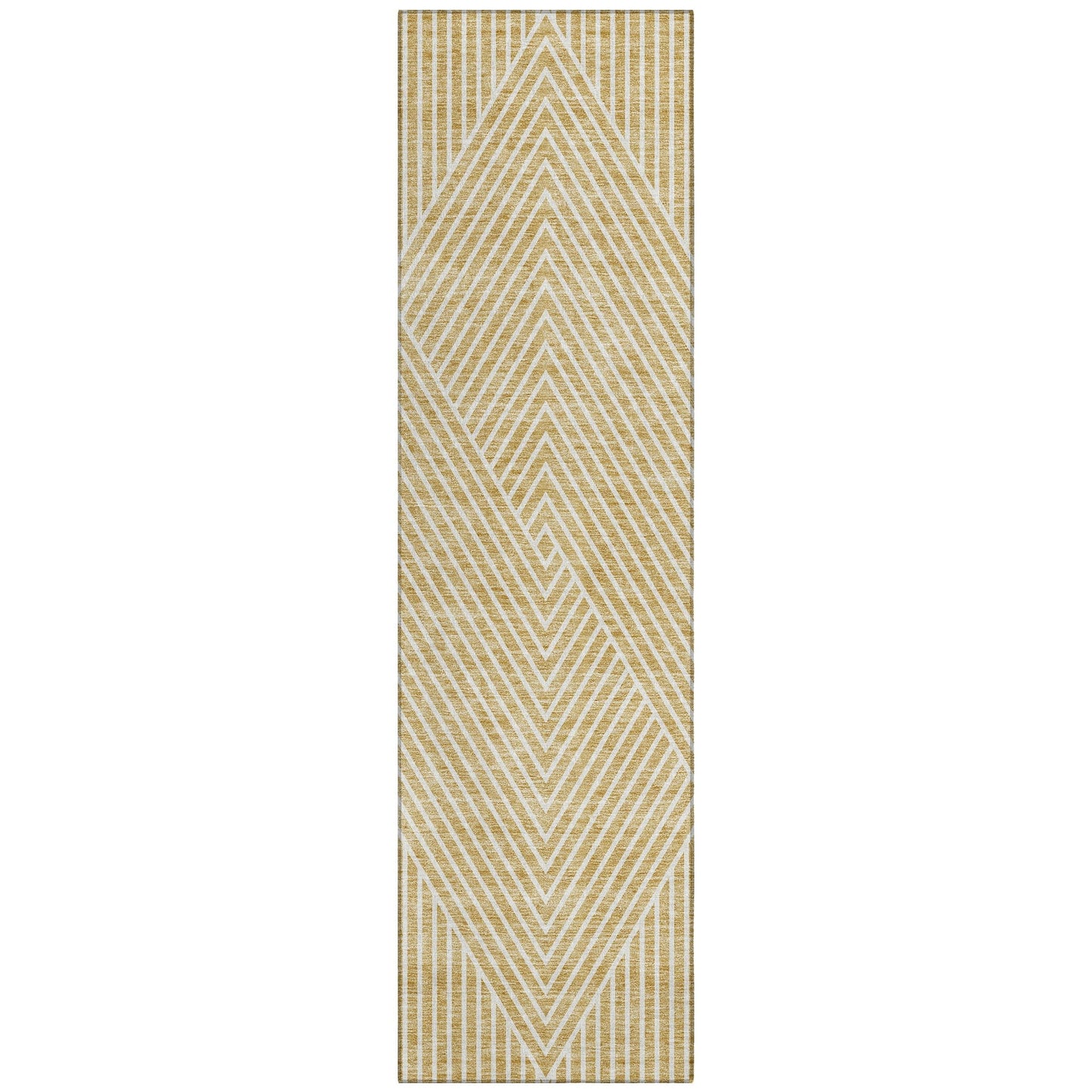 Machine Washable Indoor/ Outdoor Modern Geo Chantille Rug