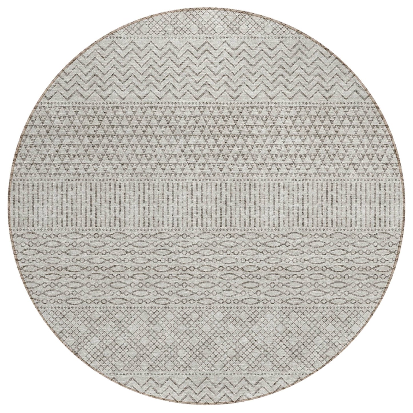 Machine Washable Indoor/ Outdoor Modern Stripes Chantille Rug