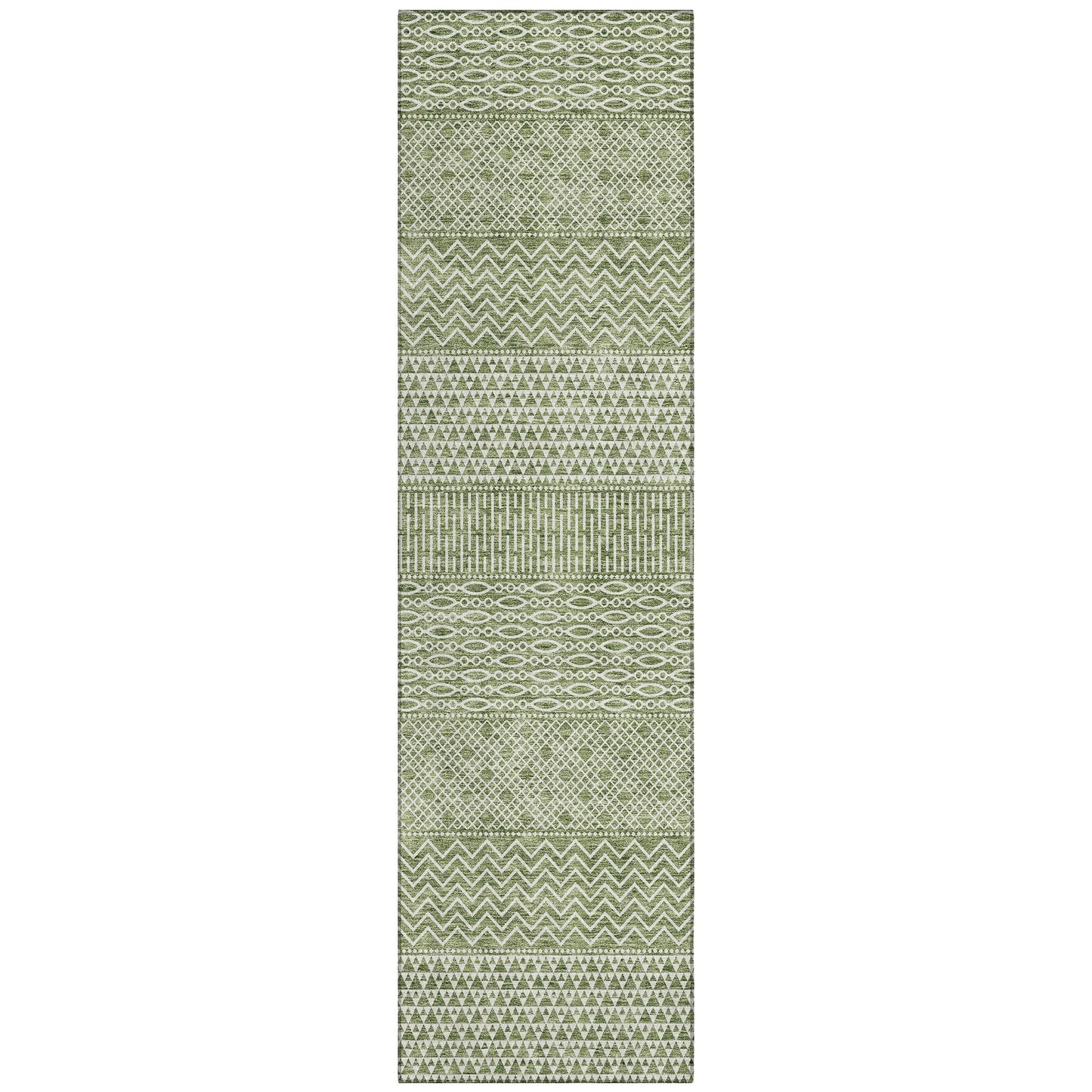 Machine Washable Indoor/ Outdoor Modern Stripes Chantille Rug