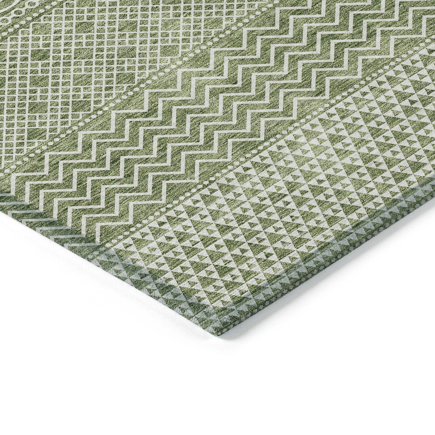 Machine Washable Indoor/ Outdoor Modern Stripes Chantille Rug