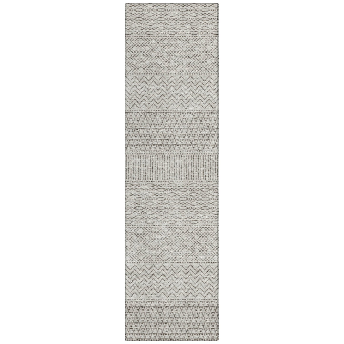 Machine Washable Indoor/ Outdoor Modern Stripes Chantille Rug