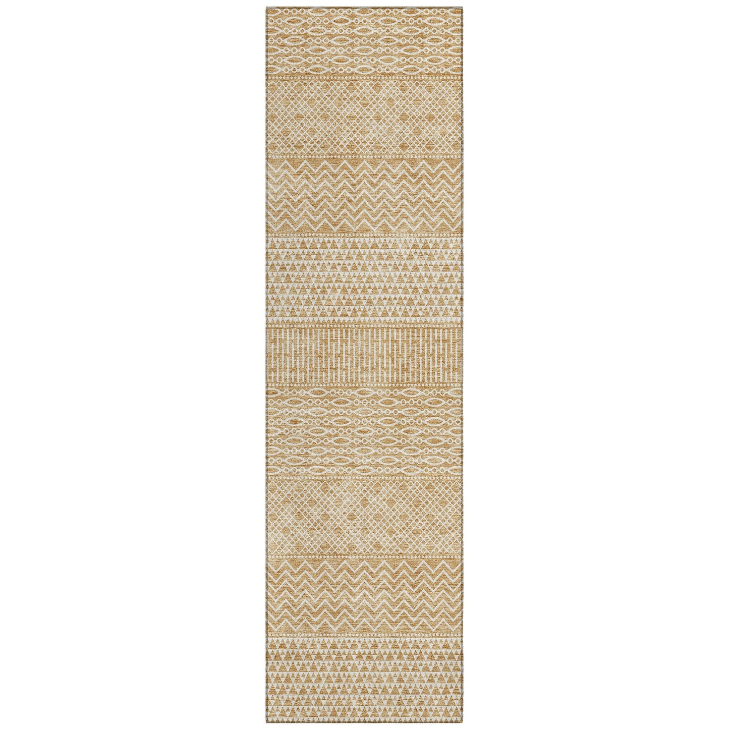 Machine Washable Indoor/ Outdoor Modern Stripes Chantille Rug