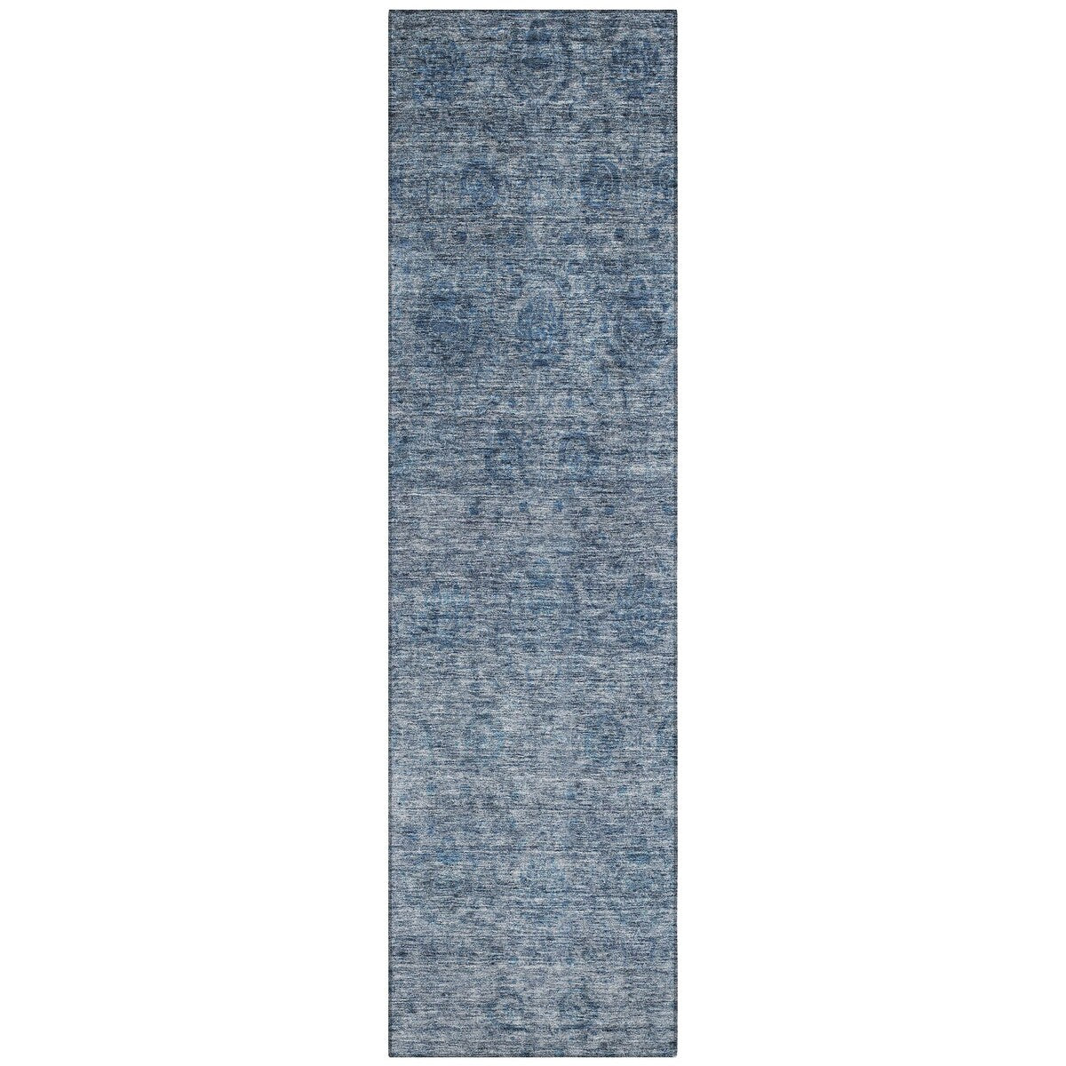 Machine Washable Indoor/ Outdoor Ombre Damask Chantille Rug
