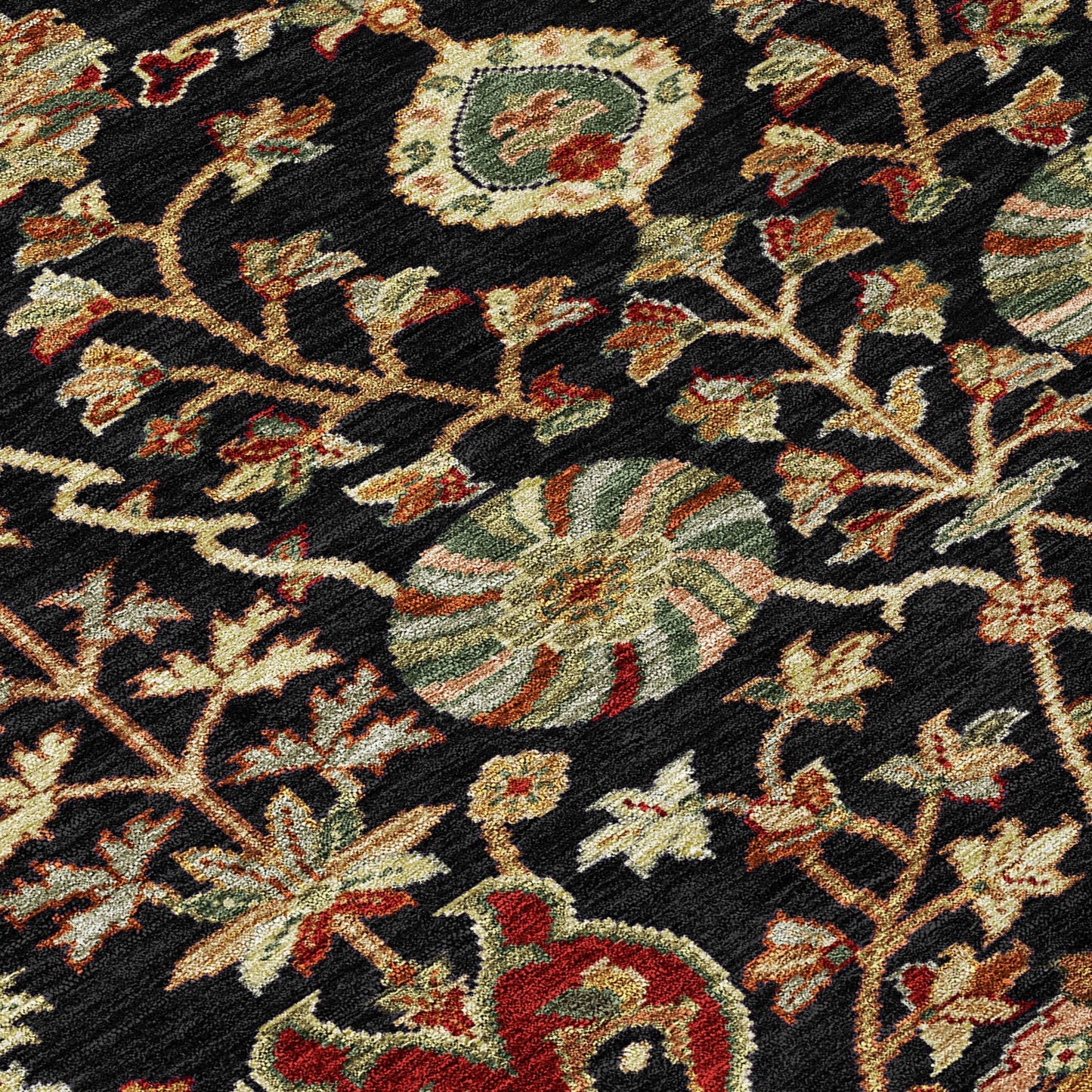 Machine Washable Indoor/ Outdoor Traditional Kashan Chantille Rug