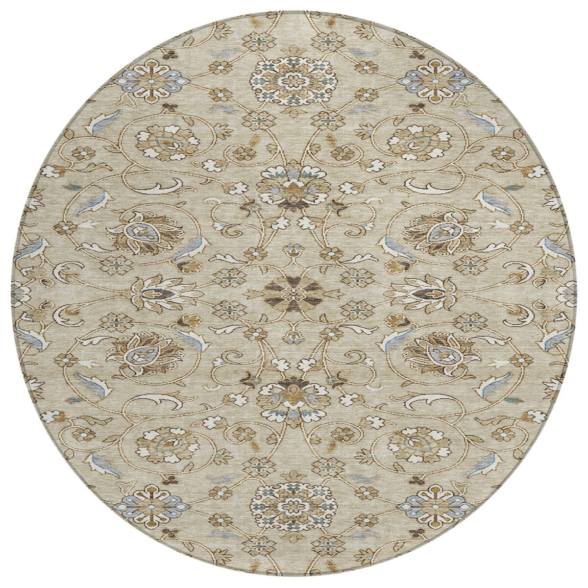 Machine Washable Indoor/ Outdoor Traditional KashanChantille Rug