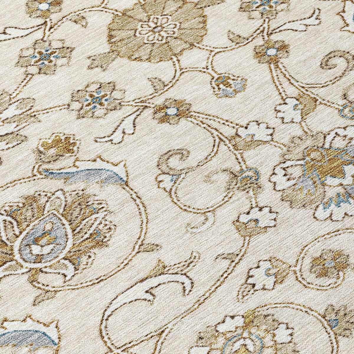 Machine Washable Indoor/ Outdoor Traditional KashanChantille Rug