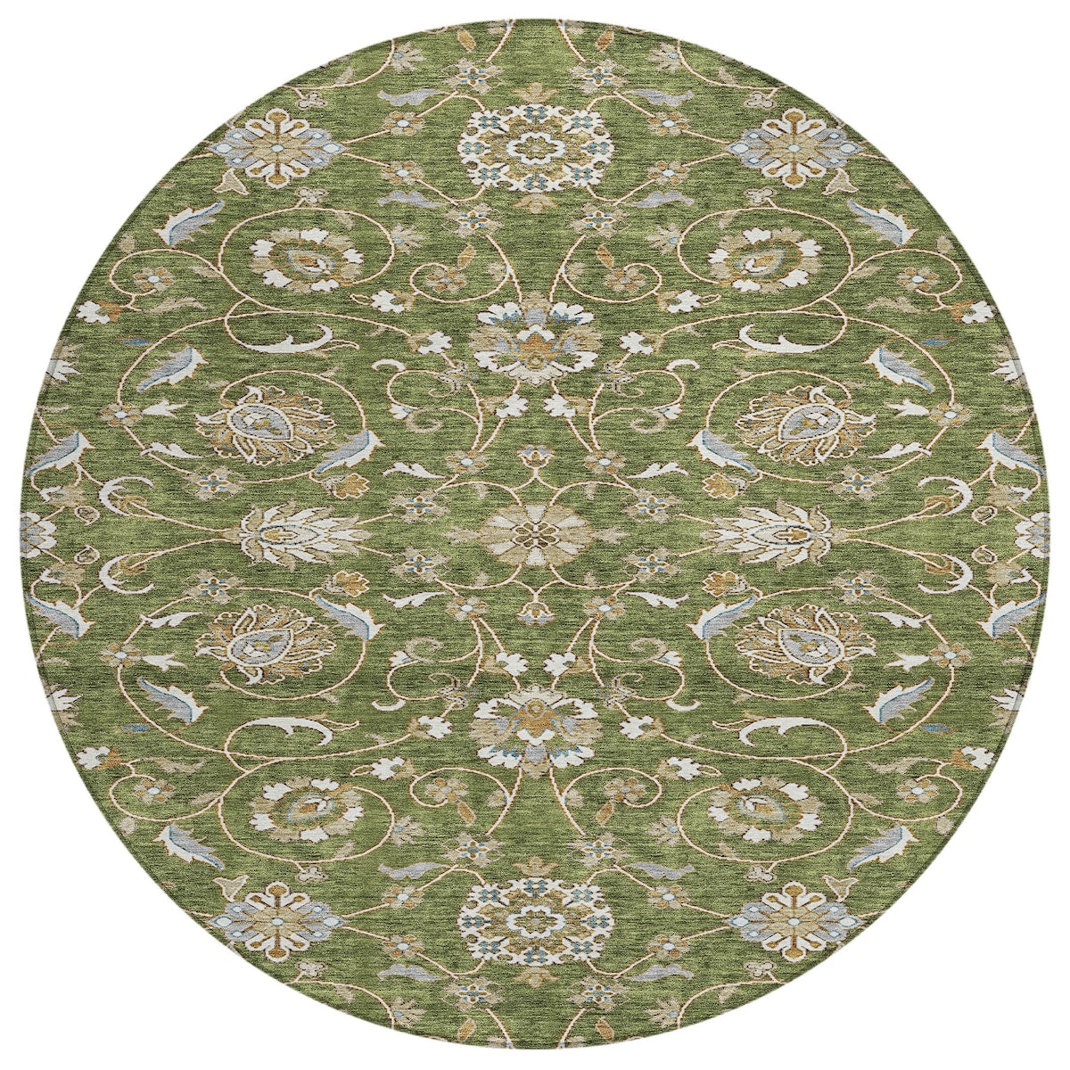 Machine Washable Indoor/ Outdoor Traditional KashanChantille Rug