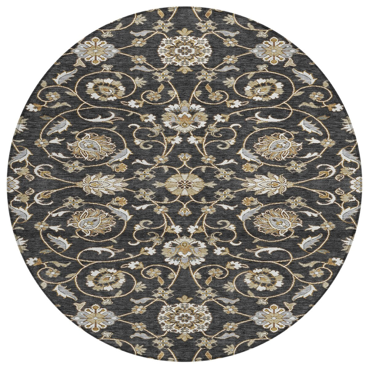 Machine Washable Indoor/ Outdoor Traditional KashanChantille Rug