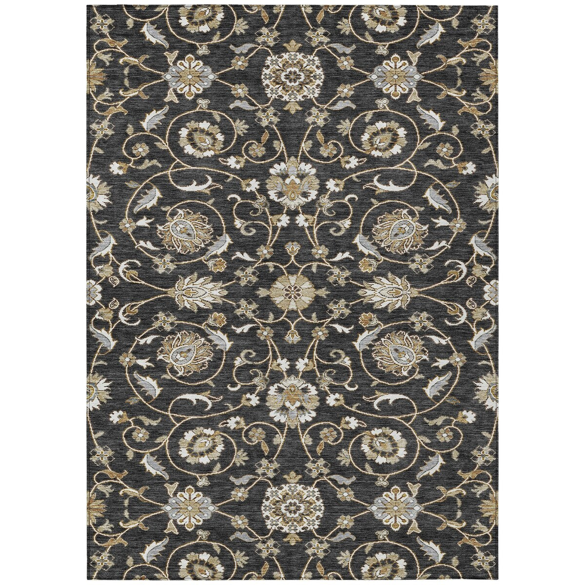 Machine Washable Indoor/ Outdoor Traditional KashanChantille Rug