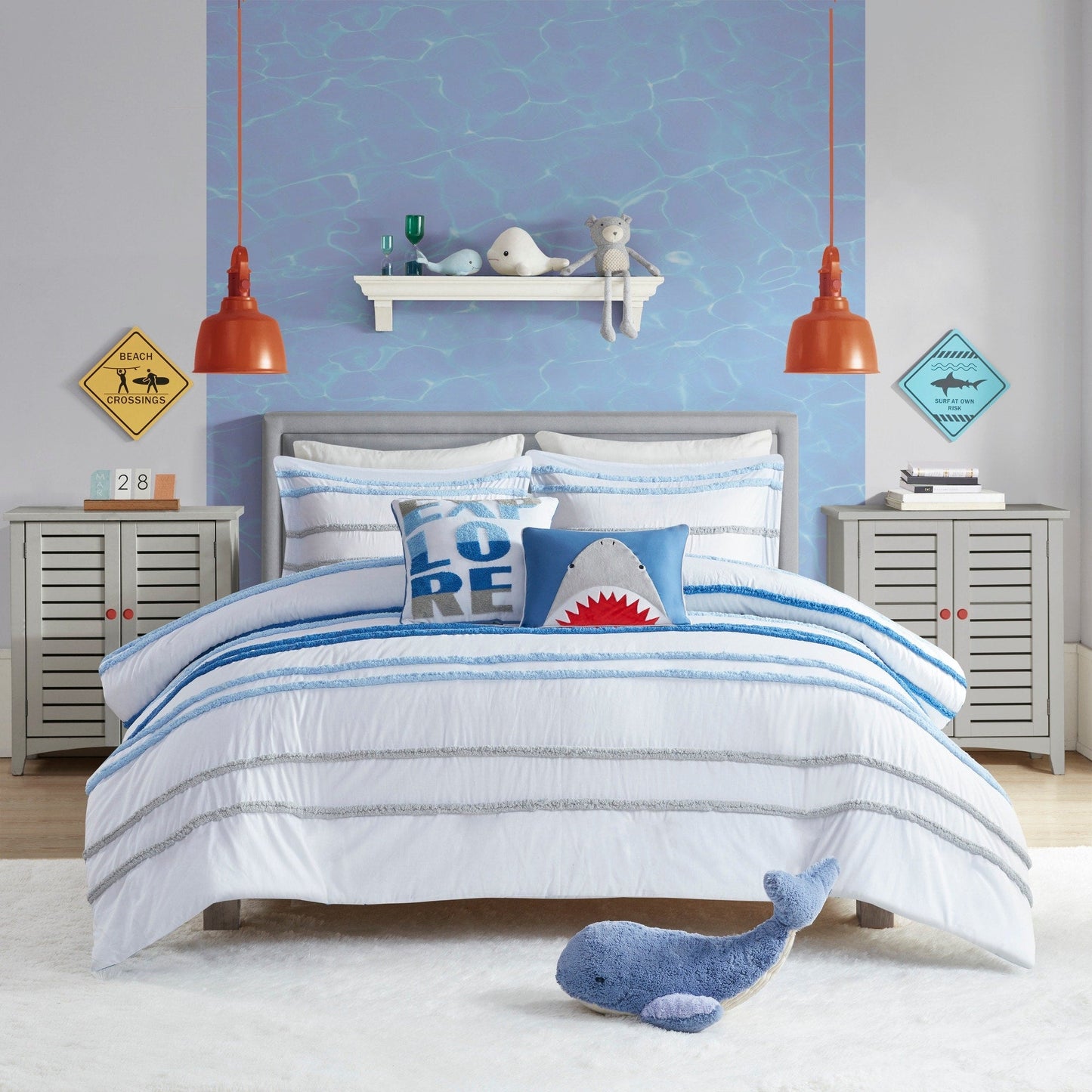 Mackenzie Cotton Duvet Cover Set with Chenille Trim by Intelligent Design Kids