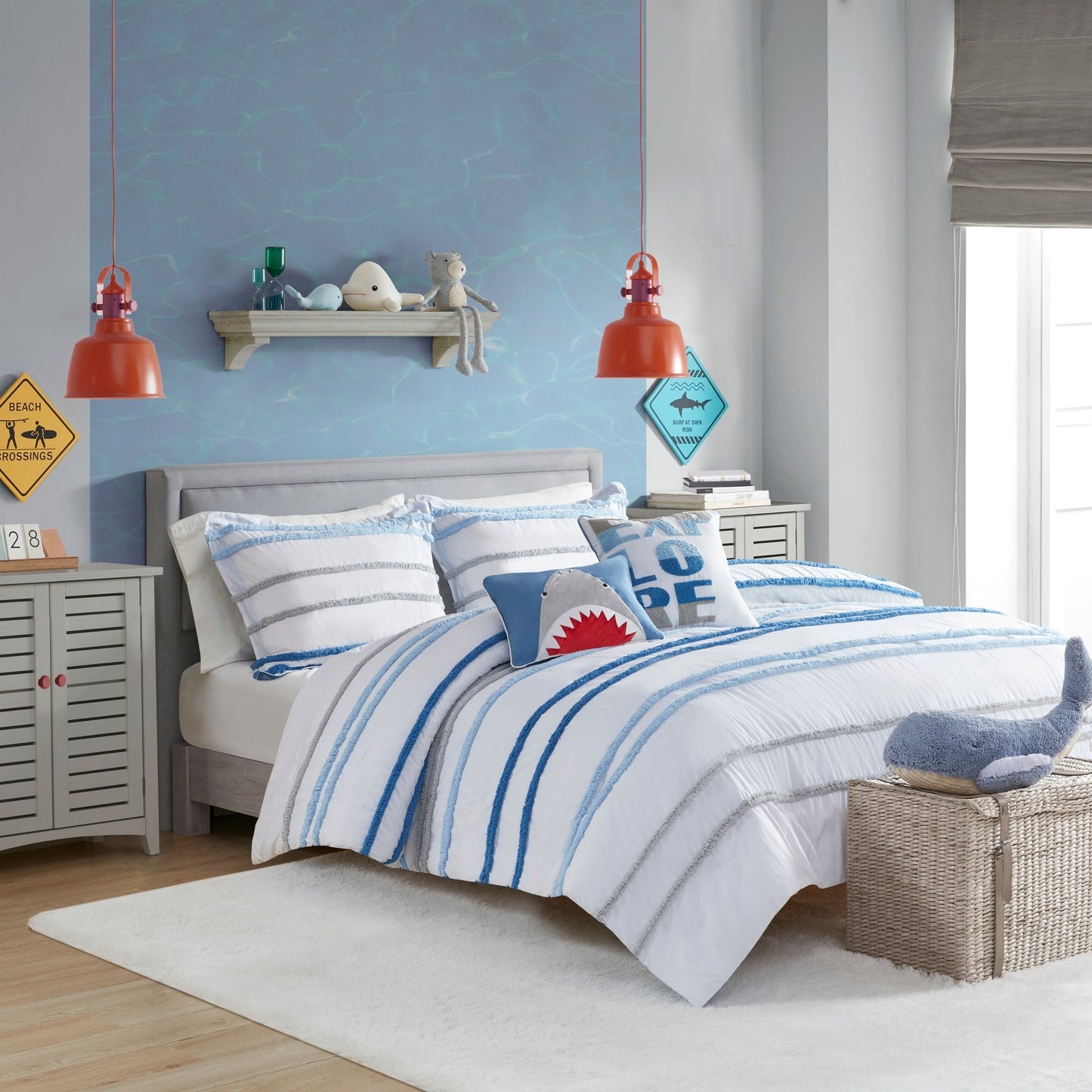 Mackenzie Cotton Duvet Cover Set with Chenille Trim by Intelligent Design Kids