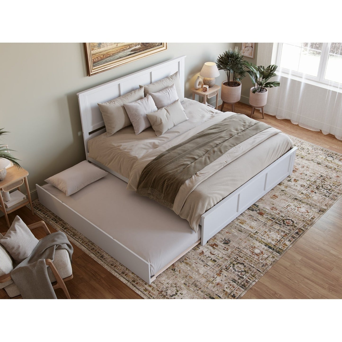 AFI Madison Platform Bed with Matching Footboard & Trundle