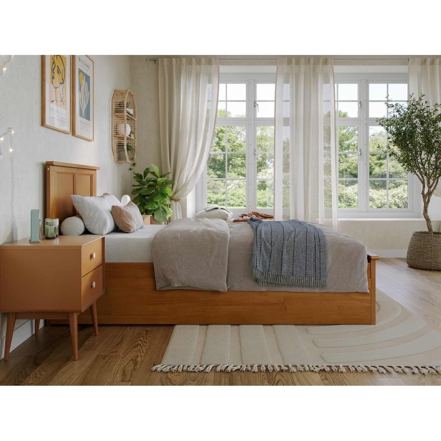 AFI Madison Platform Bed with Matching Footboard & Trundle