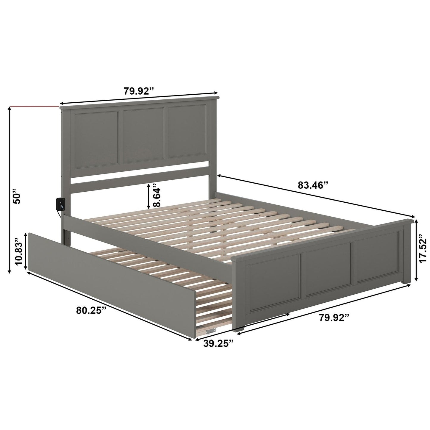 AFI Madison Platform Bed with Matching Footboard & Trundle