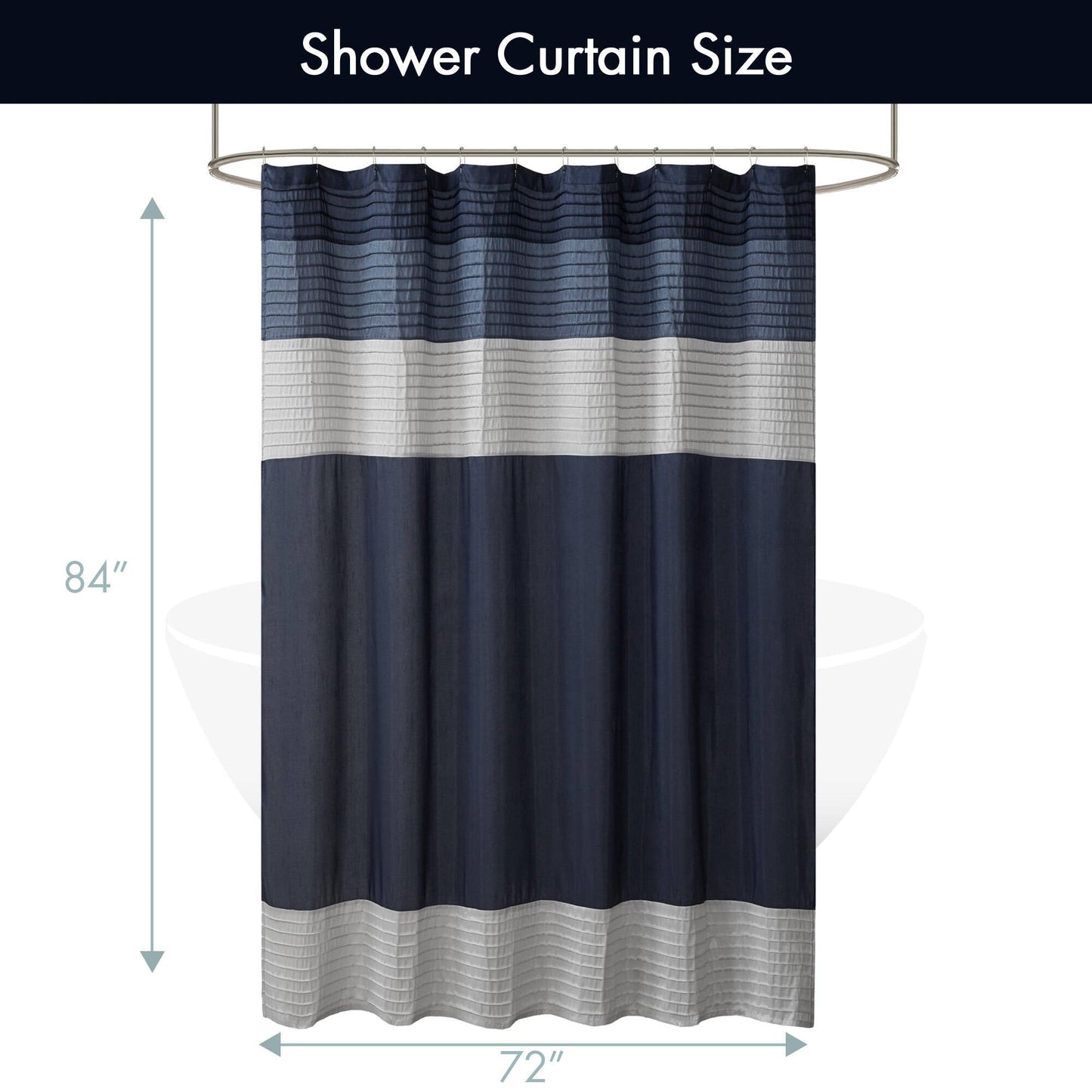 Madison Park Amherst Faux Silk Shower Curtain