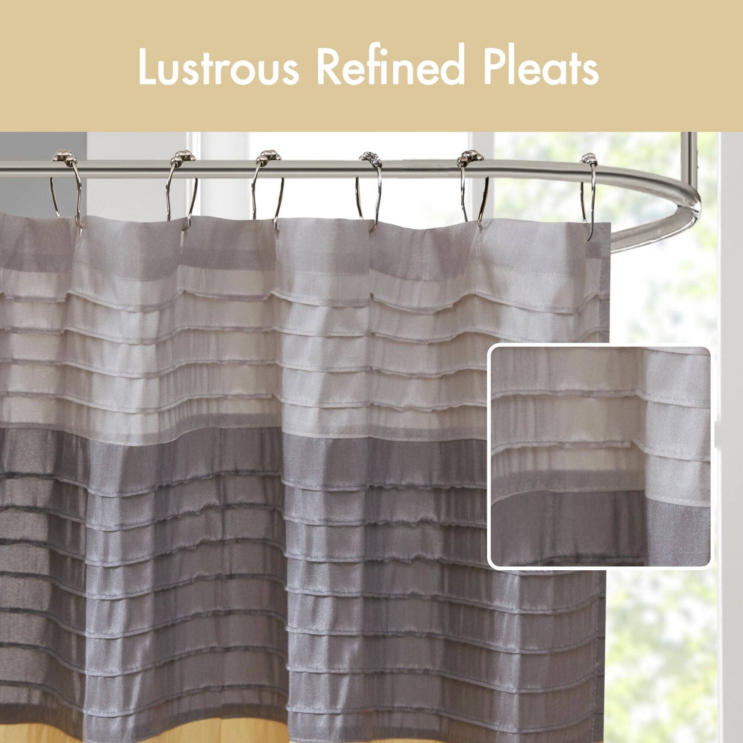 Madison Park Amherst Faux Silk Shower Curtain