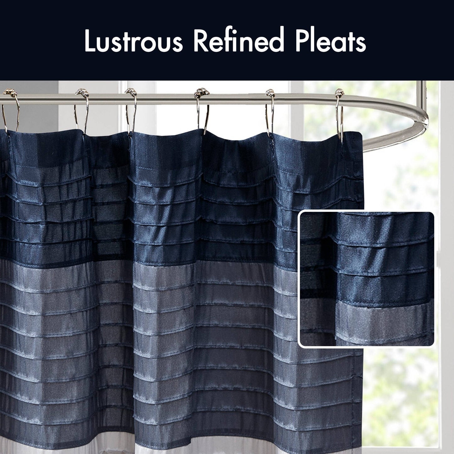 Madison Park Amherst Faux Silk Shower Curtain