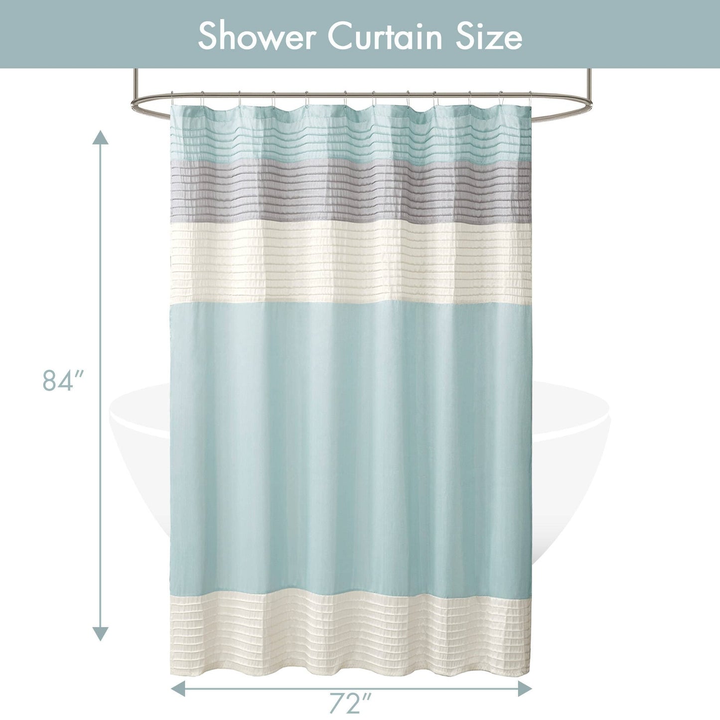 Madison Park Amherst Faux Silk Shower Curtain