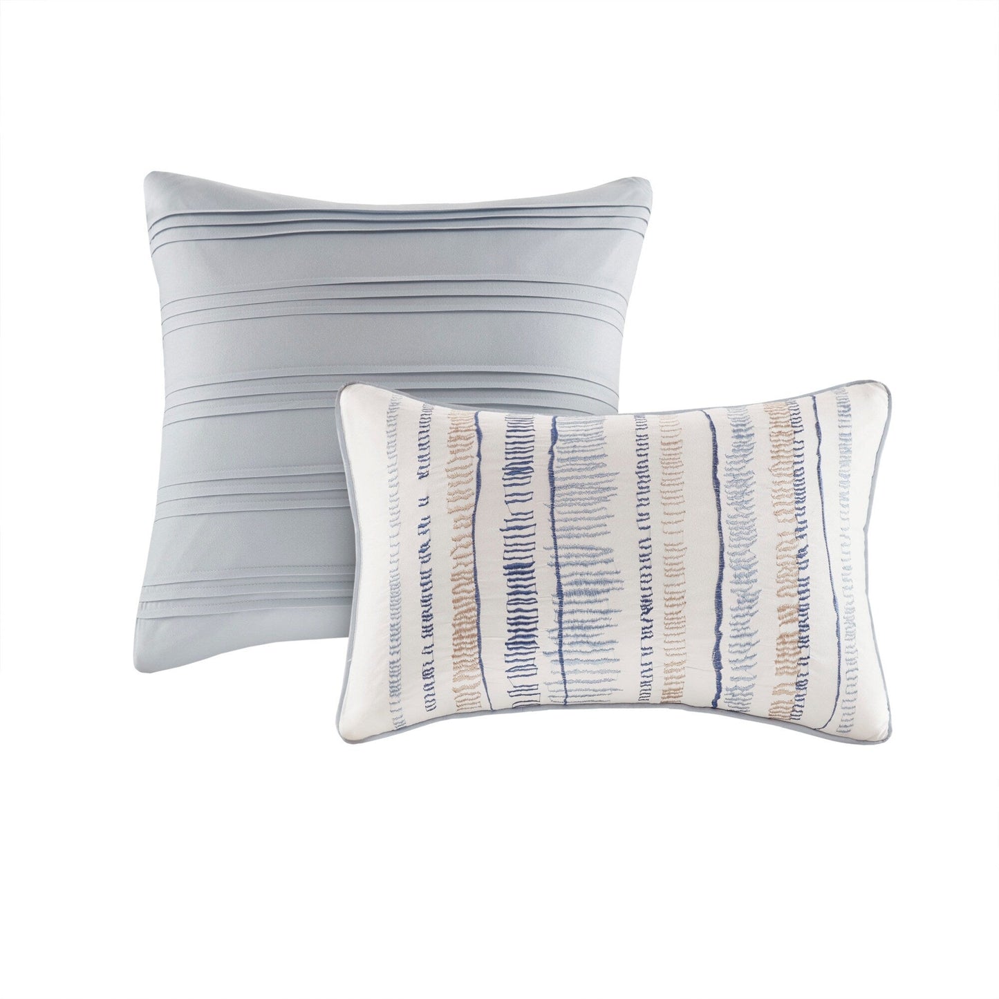 Madison Park Anchorage 8 Piece Printed Seersucker Comforter and Quilt Set Collection