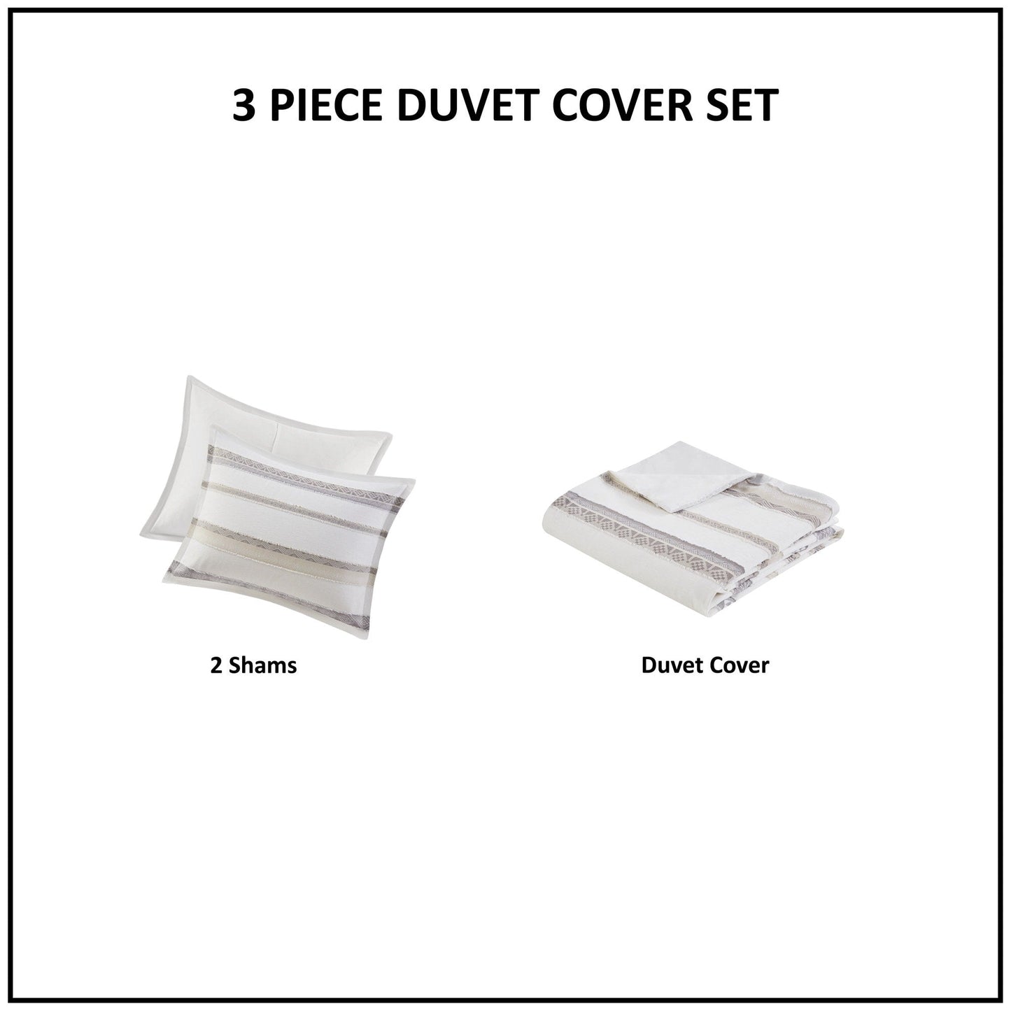 Madison Park Langley 3 Piece Clipped Jacquard Duvet Cover Set (Insert Excluded)