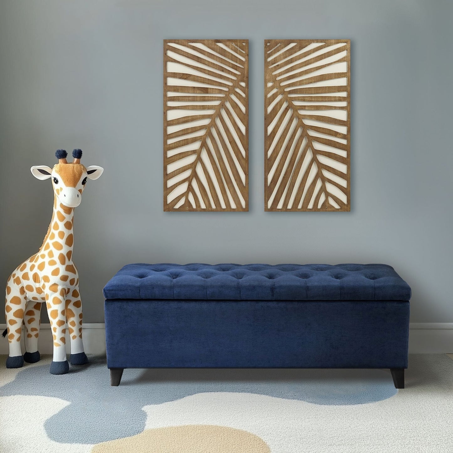 Madison Park Birch Palms Birch Botanical Two-tone Wood Panel Wall Decor Set