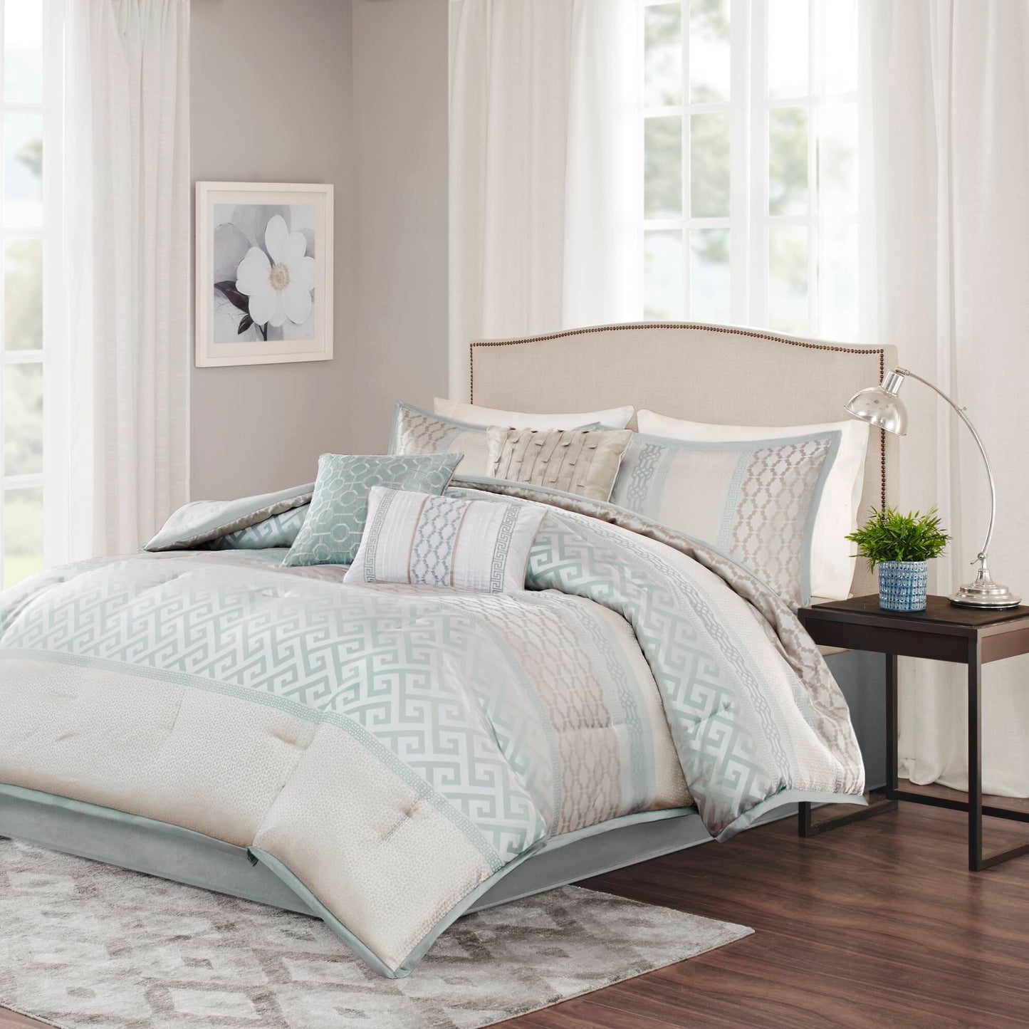 Madison Park Christian 7-piece Geometric Jacquard Comforter Set