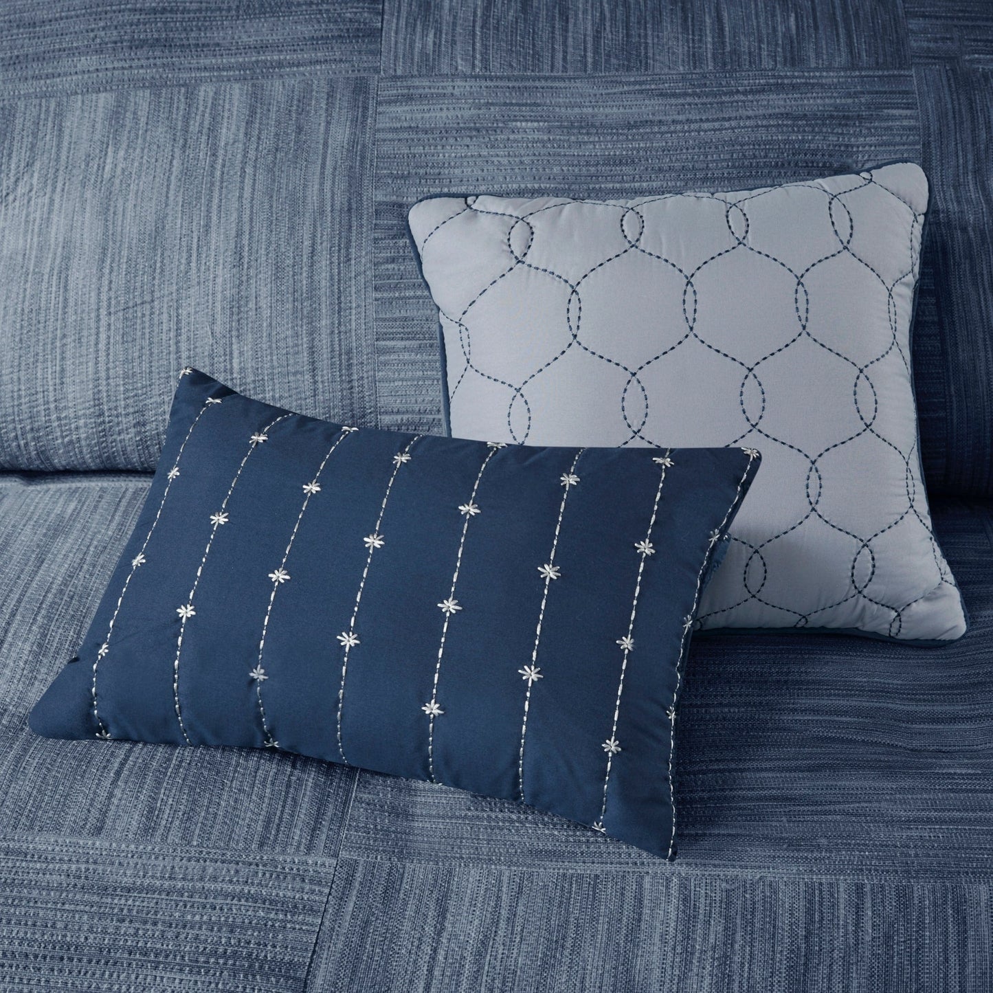 Madison Park Clayton 7 Piece Printed Seersucker Comforter Set