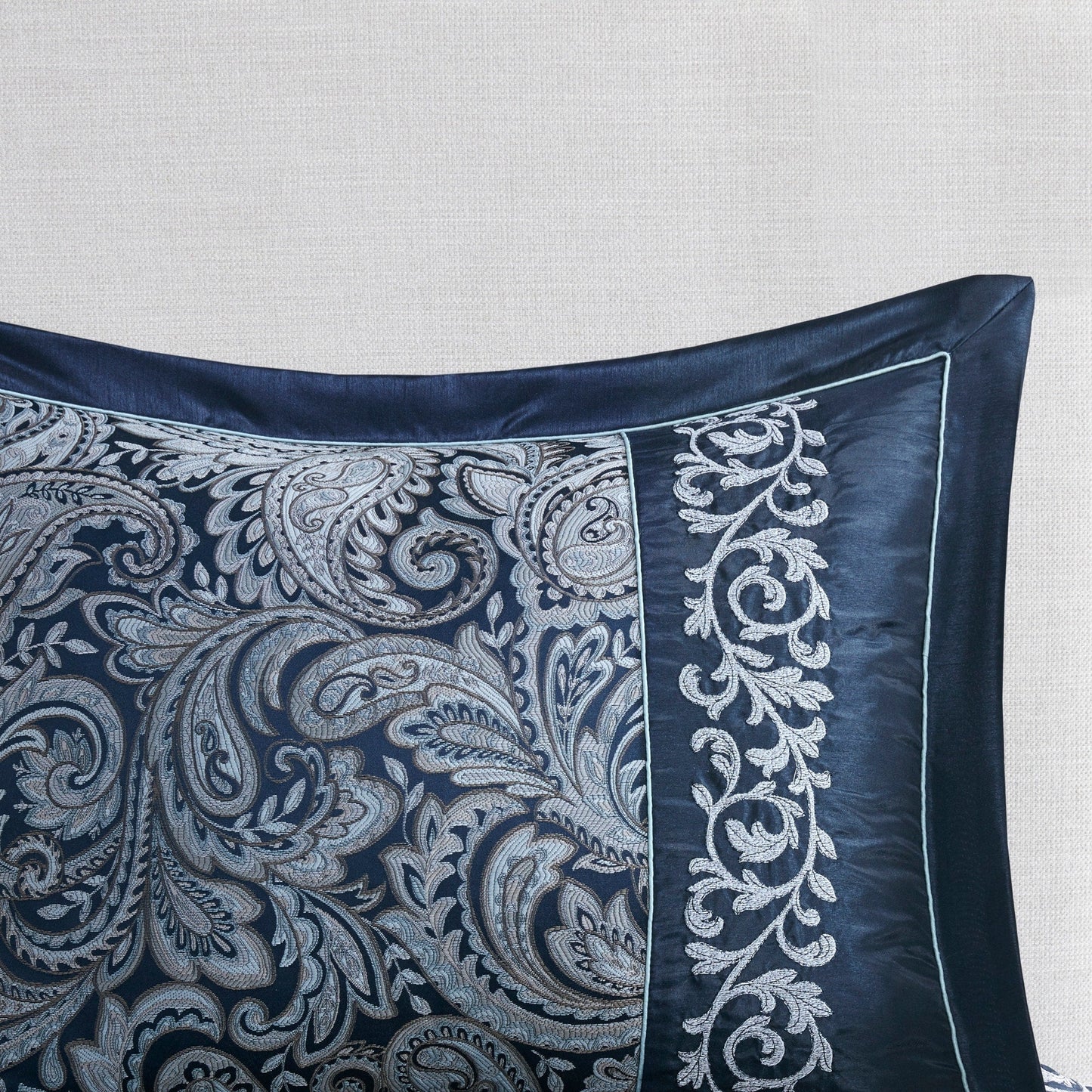 Madison Park Elaine Navy 7 Piece Jacquard Comforter Set